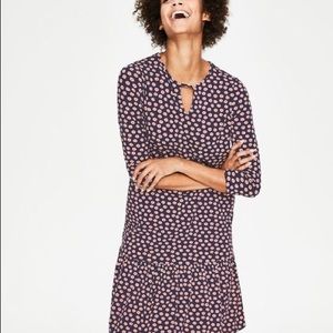 Boden Navy and Pink Patterned Dress